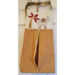 Brown Multi Elephant Diaper Bag Nursery Crib Hanging Diaper Organizer Bag NWOT